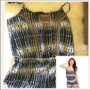 Romper black while embroidered size M